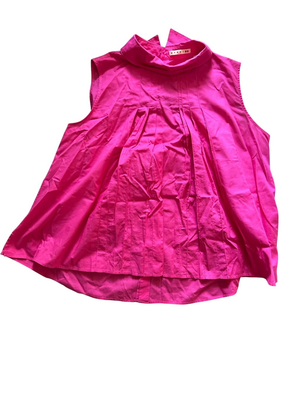 Marni x Uniqlo Sleeveless Pleated Mock Neck Top Pink | Large